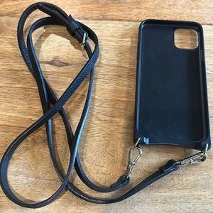 BANDOLIER Black iPhone 11 Pro Max cell case with strap